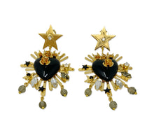 Carica l'immagine nel visualizzatore di Gallery, Orecchini CUORE SACRO NERI