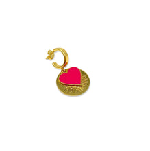 Load image into Gallery viewer, ORECCHINO mini cerchietto con piastra manufatto e cuore
