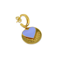 Load image into Gallery viewer, ORECCHINO mini cerchietto con piastra manufatto e cuore
