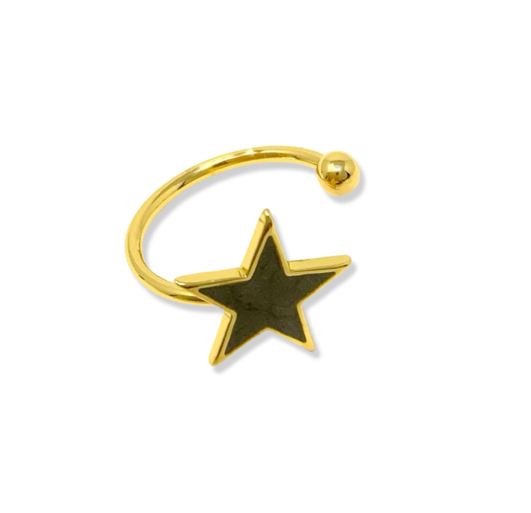 Anello piercing STAR GREY
